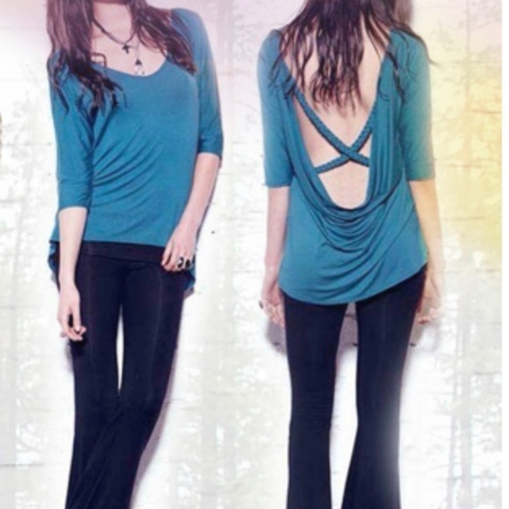 NWT FL&L Hollow Top in Jade size Large